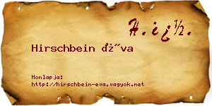 Hirschbein Éva névjegykártya